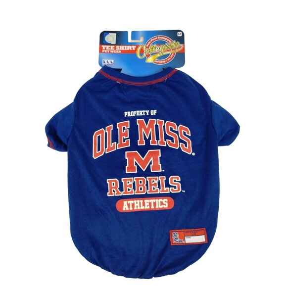 University of Mississippi Ole Miss Rebels Team Medium Dog TShirt Sporty Football - Picture 2 of 10